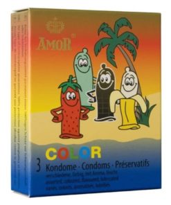 Prezervative cu Arome Amor Color 3 buc