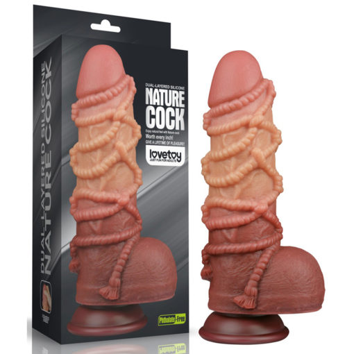 Dual Layered Platinum Silicone Cock with Rope