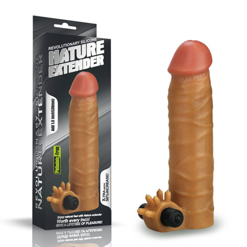 Vibrating Silicone Extender Brown