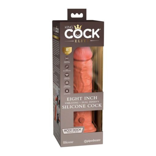 Vibrator Dual Density Vibrating Silicone Cock Tan