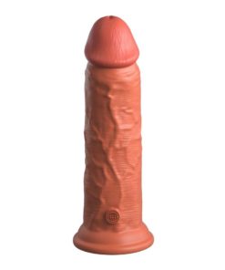 Vibrator Dual Density Vibrating Silicone Cock Tan