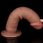 Dildo Sliding Skin Dual Layer Brown 20