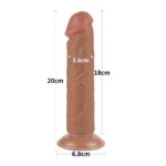 Dildo Sliding Skin Dual Layer Brown 20