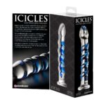 Dildo de Sticla Icicles Clear Blue