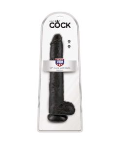 Dildo Negru King Cock cu Testicule