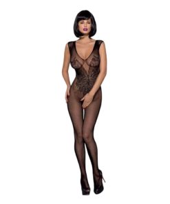 Lenjerie Catsuit Bodystocking Neagra